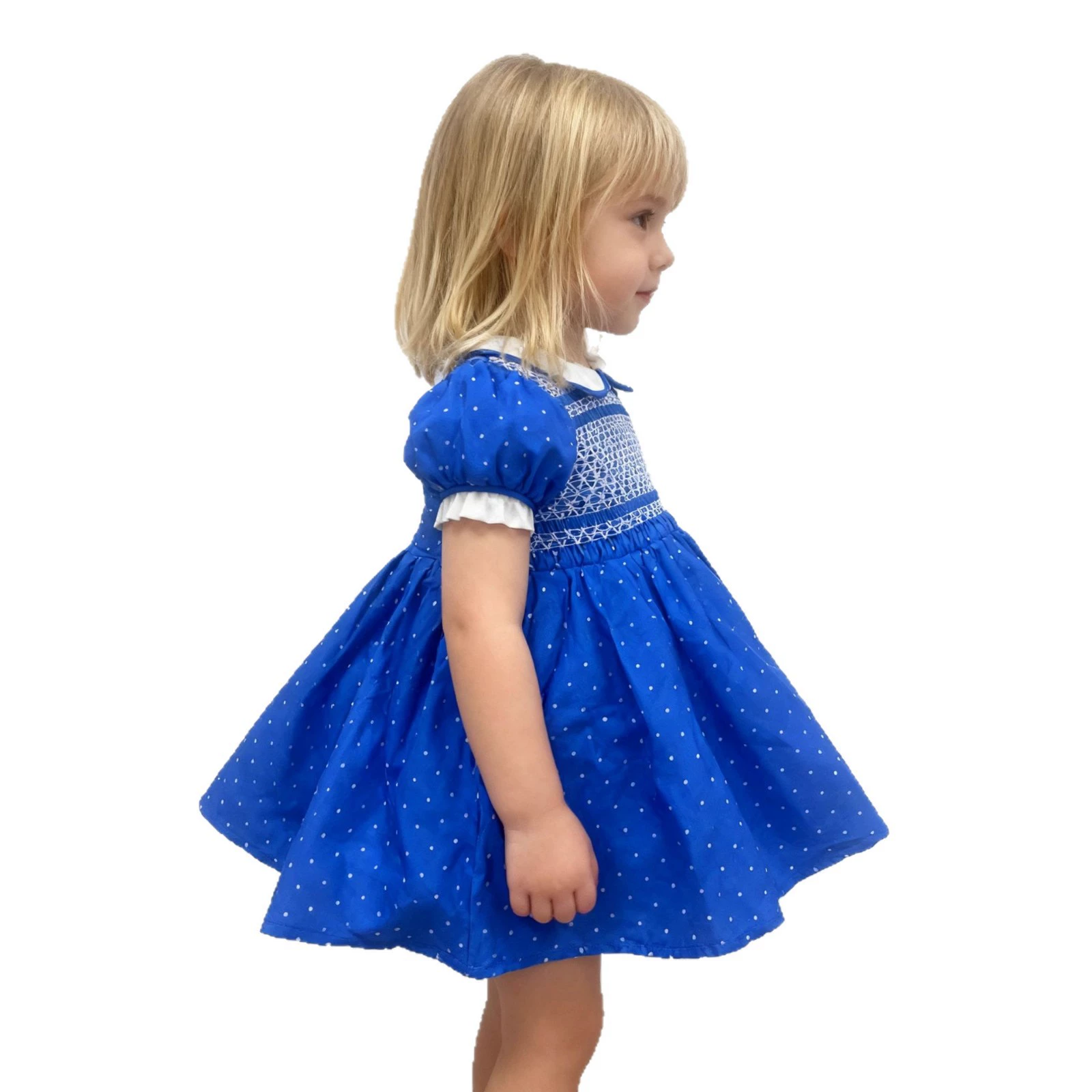 Spring/Summer printed dot smocking woven dress