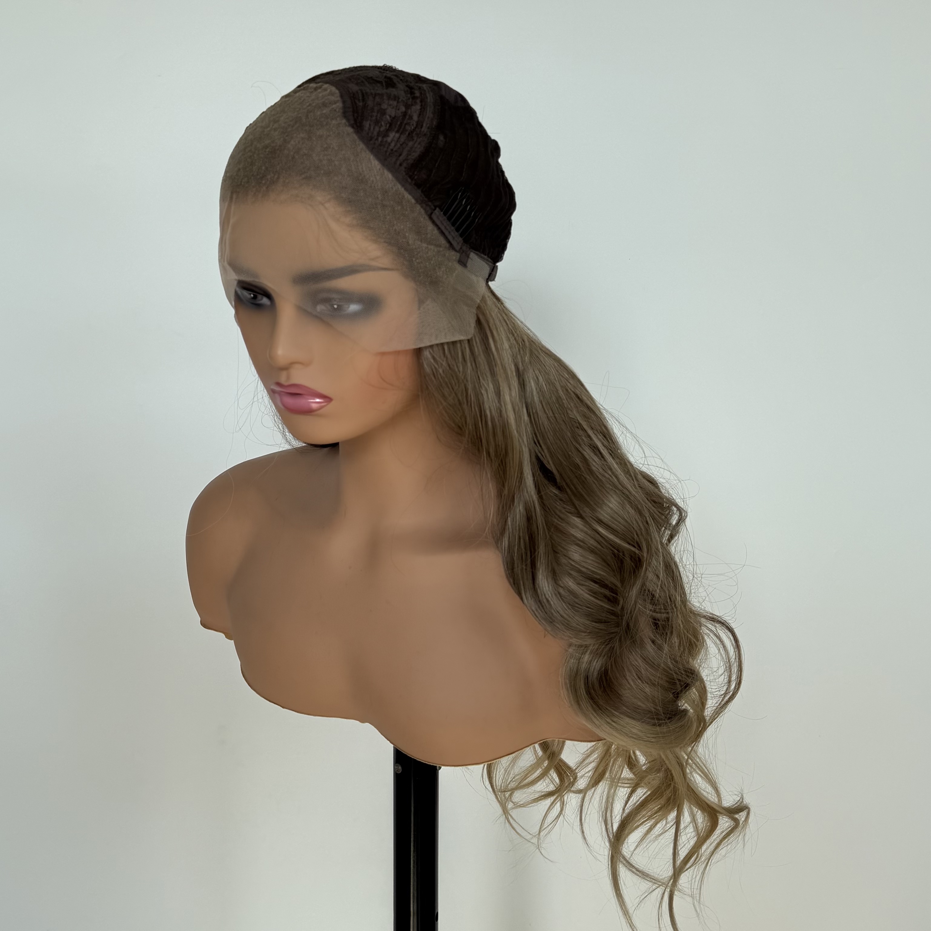 Ombre Color 13x4 Transparent Lace Front Wig Loose Wave Synthetic Wigs