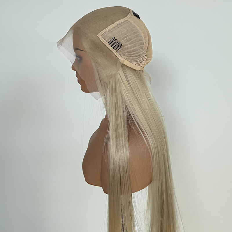 African American Women Blonde Long Straight Synthetic Lace Front Wig Basic Cap