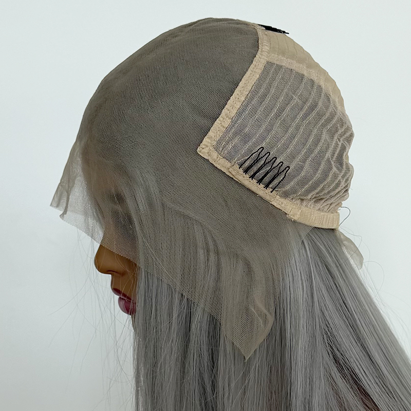 Sliver Grey Wig 26 Inch Long Wig for Women - Heat Resistant Synthetic Hair Middle Part Wig Natural Look