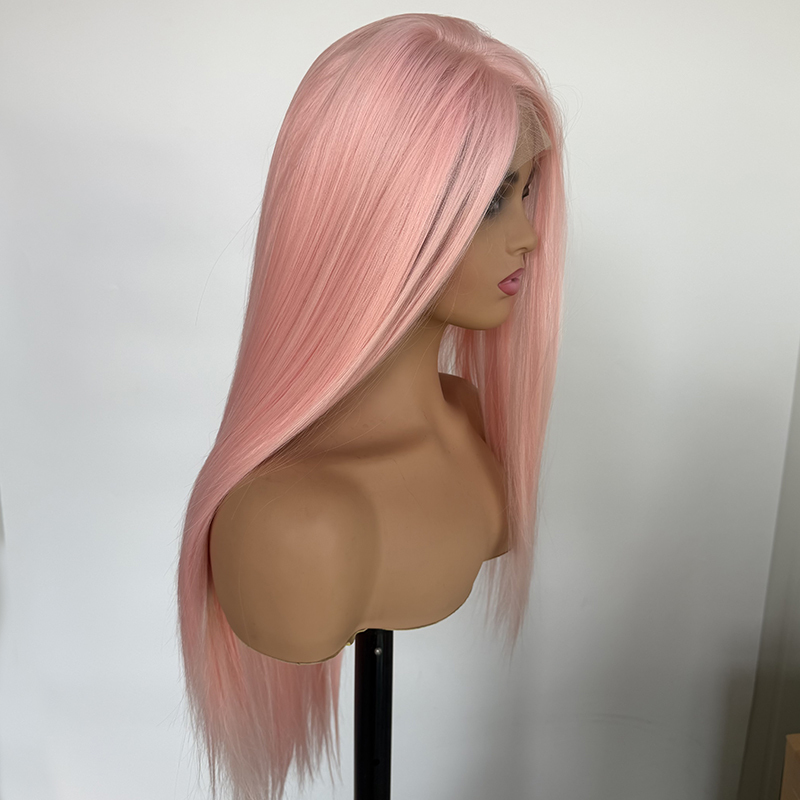 Long Pink Grapefruit Wig with 13x4 Lace Front | Heat Resistant Synthetic Hair for Women | Natural Hairline Cosplay Wig