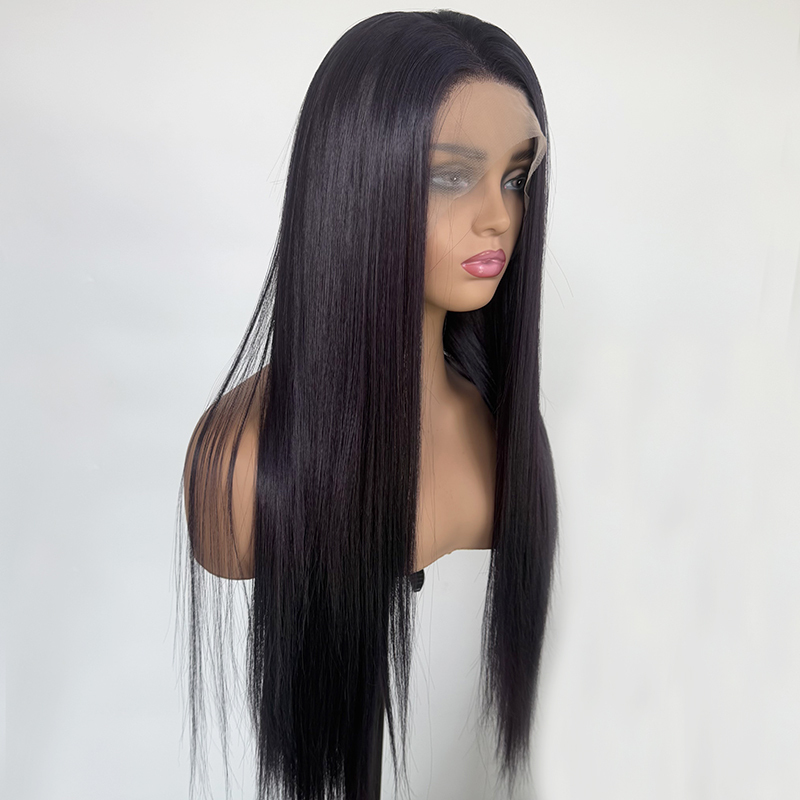 Dark Purple 13x4 Lace Front Heat Resistant Fiber Wigs for Women Silk Straight  Futura Synthetic Cosplay Wig for Girl Colorful Costume Wigs