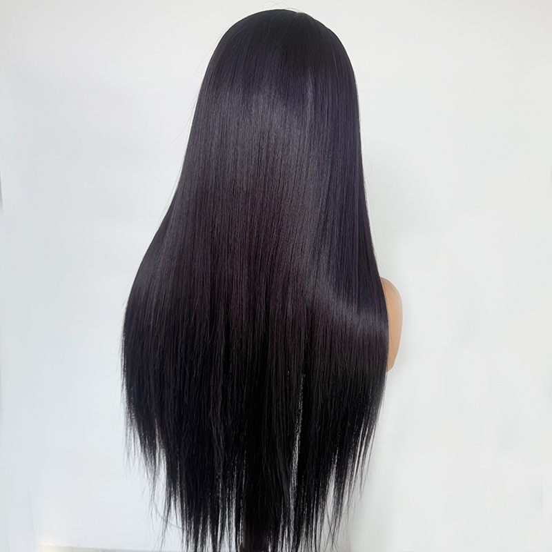 Dark Purple 13x4 Lace Front Heat Resistant Fiber Wigs for Women Silk Straight  Futura Synthetic Cosplay Wig for Girl Colorful Costume Wigs