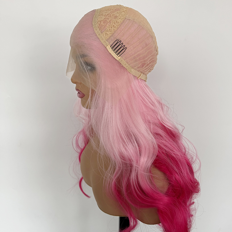 Pink Ombre Wig: 26" Wavy Heat-Friendly Synthetic Hair