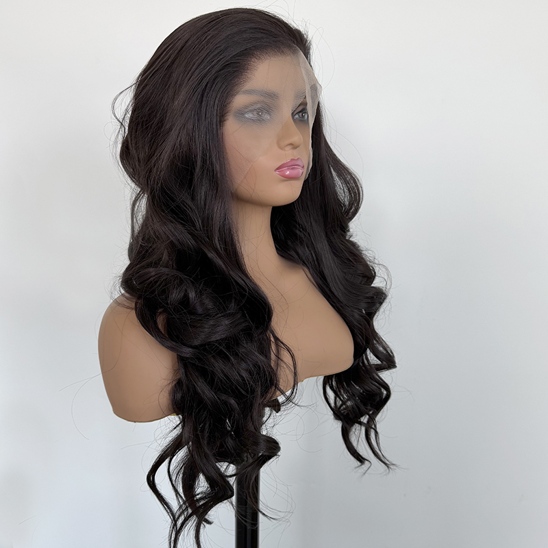 Black Natural wave synthetic lace front Wigs with Baby Hair for Black Women Sale