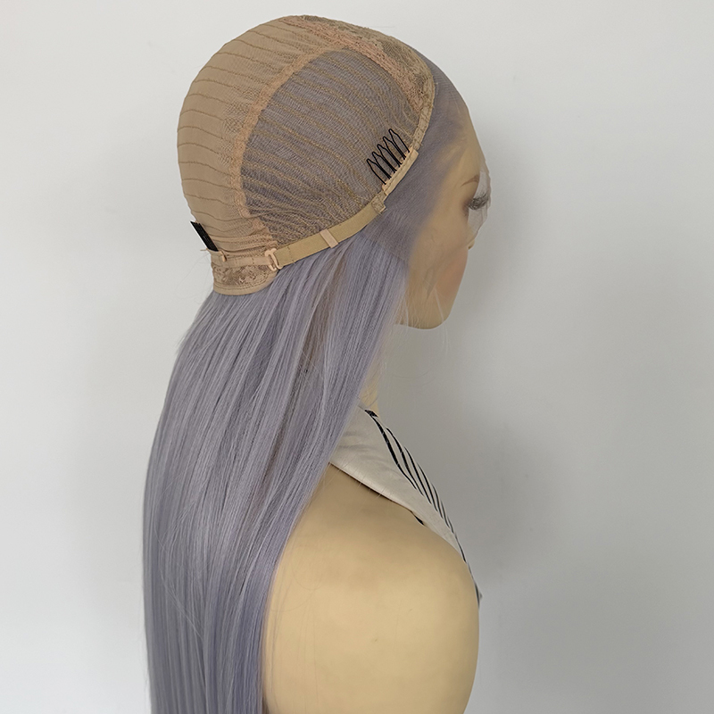 Taro Purple Long Silk Straight 13x4 Synthetic Lace Front Wig Cosplay Taro Purple Wig