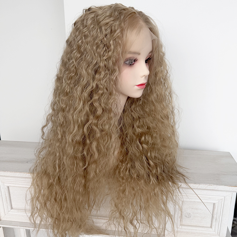 #103 Blonde Pretty Curly Full Hairstyle 13x4 Heat Resistant Fiber Synthetic Lace Wig