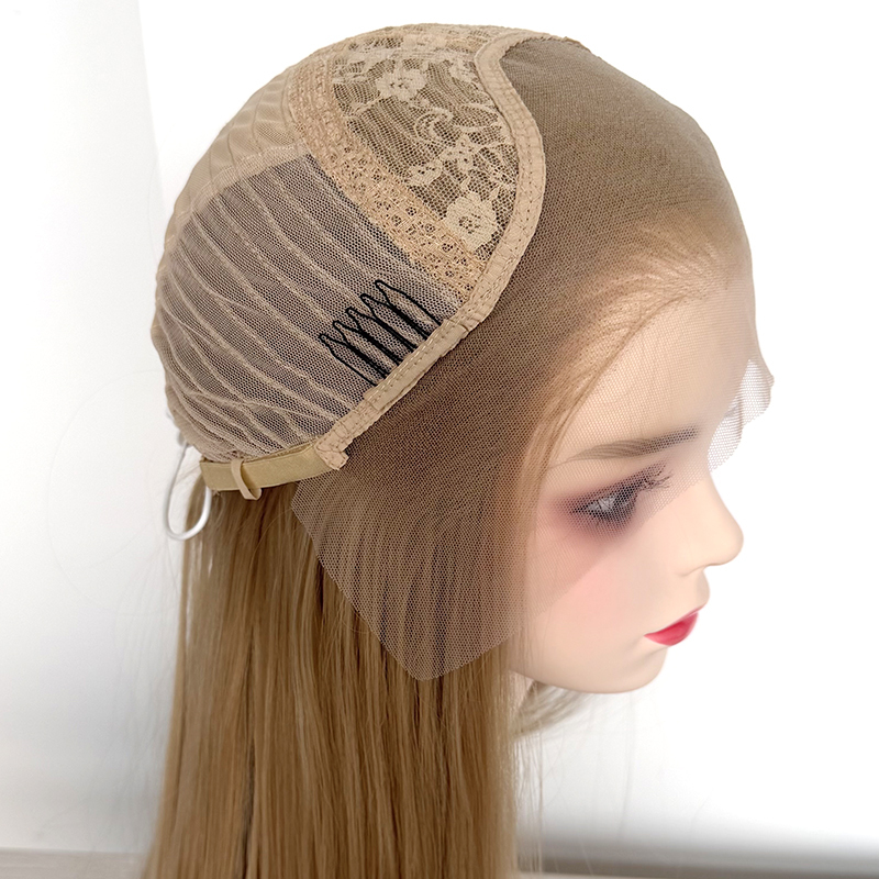 100%Kanekalon Fiber #103 Hair Color Pretty Straight Full Hairstyle Heat Resistant Fiber 13x4 Synthetic Lace Wig