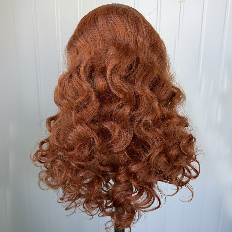 Latisha Wig Ginger Color Permanent Heat Resistant Synthetic 13x4 Lace Wig Futura Fiber 26Inch
