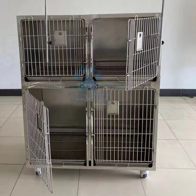 Gabbie veterinarie in acciaio inossidabile per ospedale veterinario
