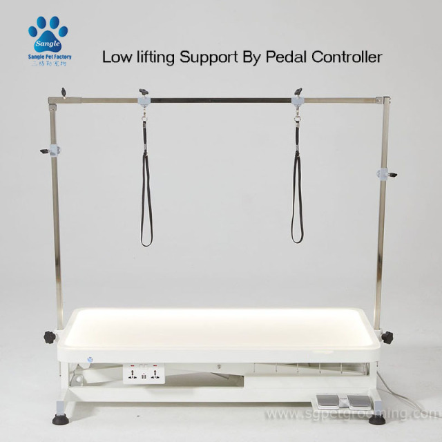 Mesa de aseo para mascotas con luz LED variable y elevación eléctrica