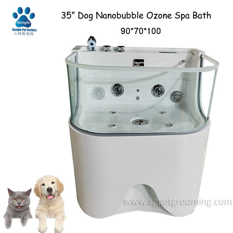 Banheira de ozônio com nanobolhas elegante para negócios de banho e tosa de animais de estimação