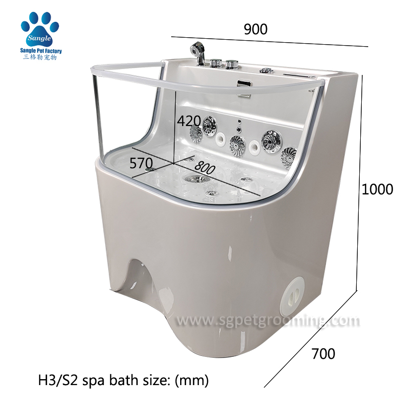 Banheira de ozônio com nanobolhas elegante para negócios de banho e tosa de animais de estimação