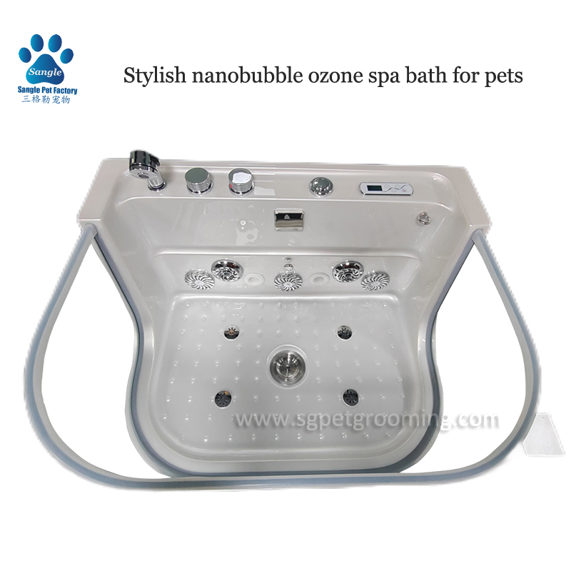 Banheira de ozônio com nanobolhas elegante para negócios de banho e tosa de animais de estimação