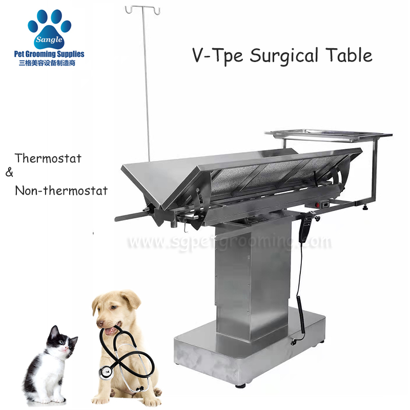 Mesa de operaciones eléctrica tipo V para mascotas, equipo veterinario