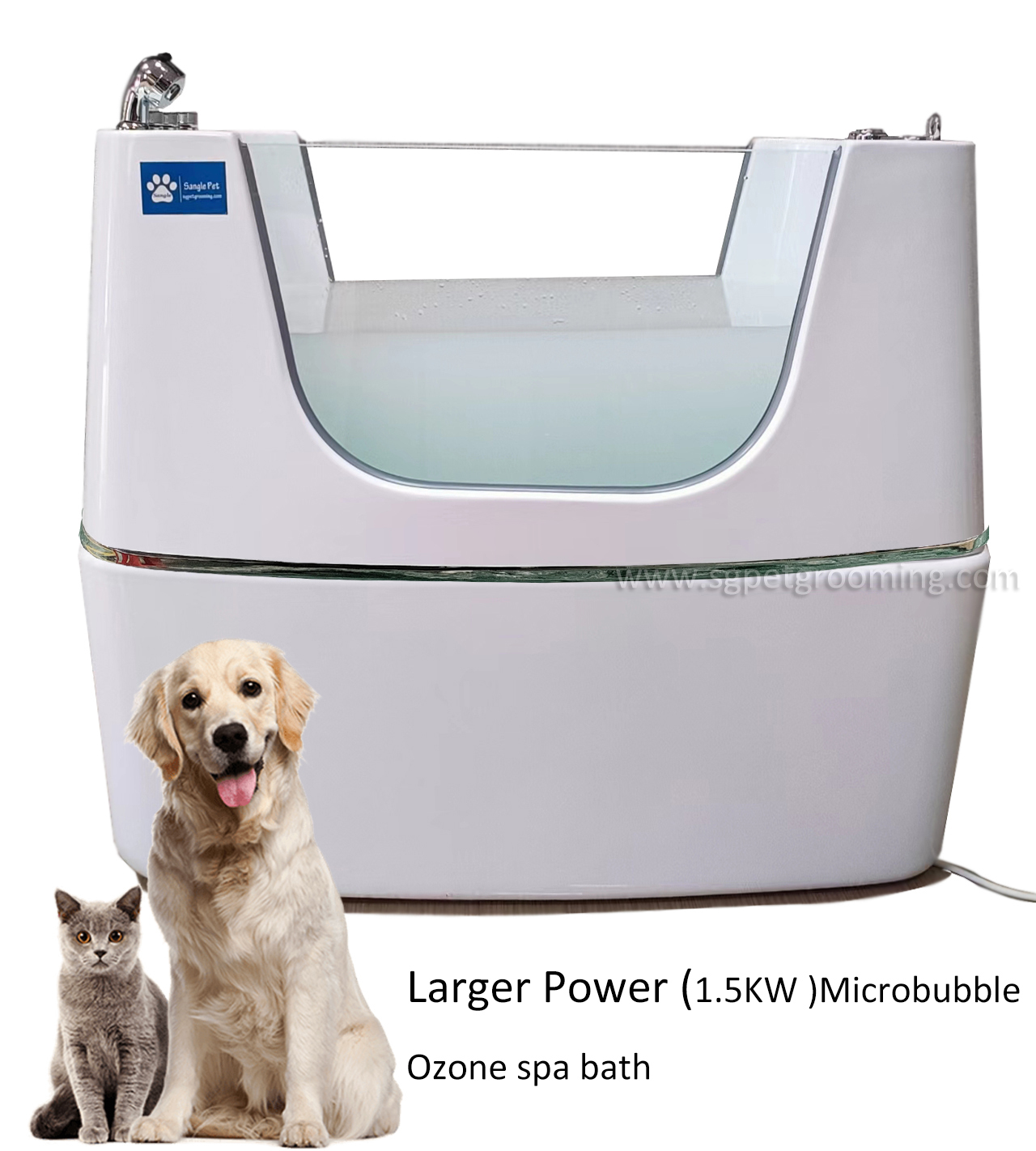 Neue Hundebadewanne mit Doppelpaneelen, Mikroblasen-Ozon-Technologie, Baujahr 2022