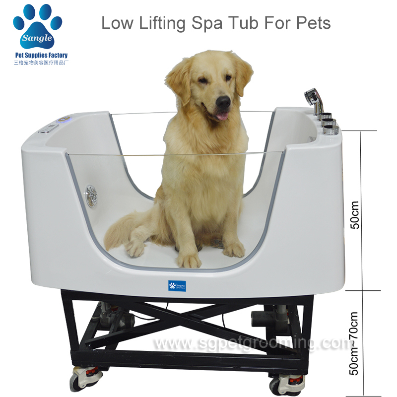 Baignoire spa à l'ozone de 117 cm (46 pouces) à faible profondeur de lavage pour chiens
