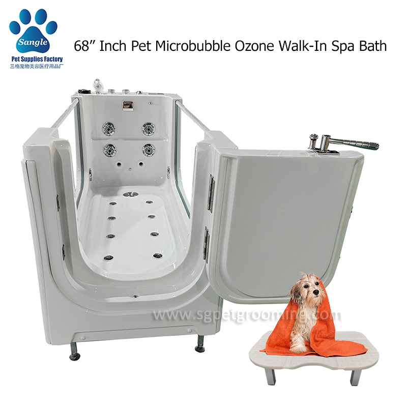 Banheira Spa para Animais de Estimação com Painéis Duplos, Nanobolhas e Ozônio, 172cm