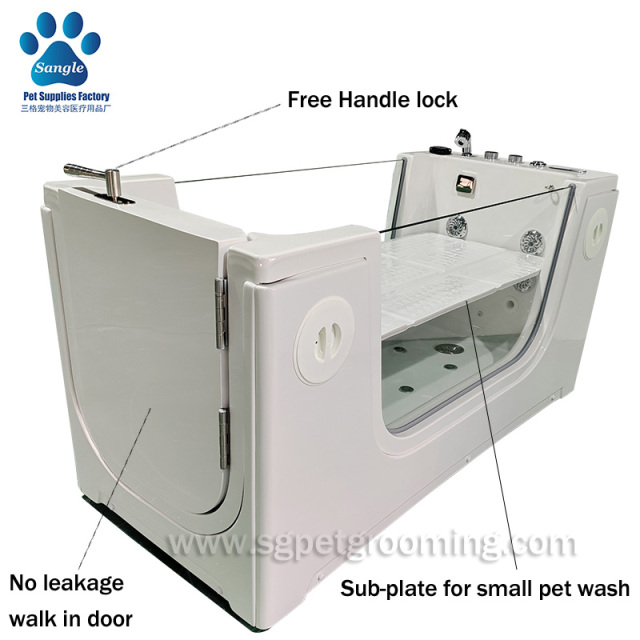 Baignoire spa pour animaux de compagnie à double panneau, à bulles nano et à ozone, 172 cm