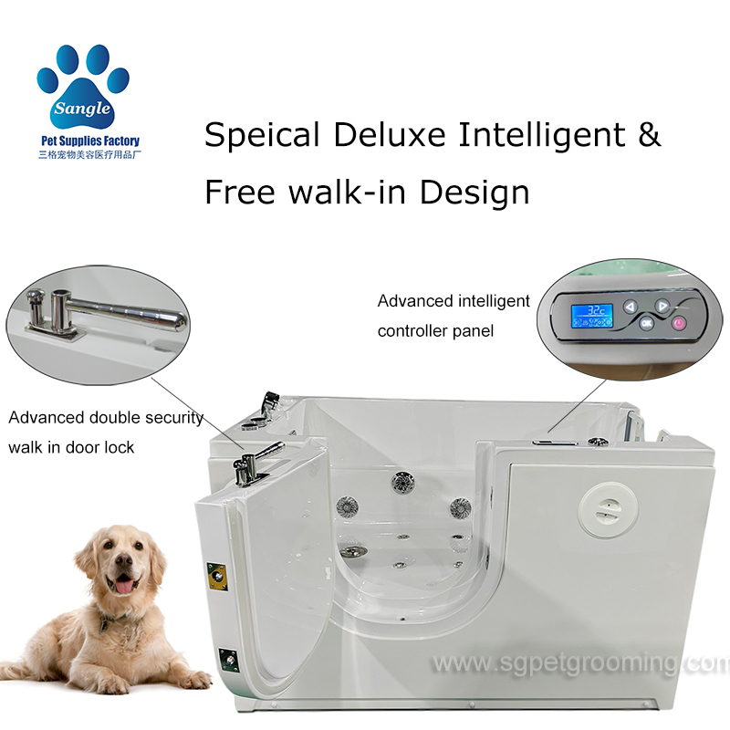 Spa para animais de estimação com entrada livre, ozonizador, microbolhas e termostato, 147 cm (58 polegadas), modelo 2024
