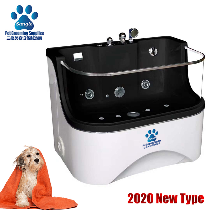 Bak Mandi Spa Anjing Bergaya dengan Panel Kaca Penuh