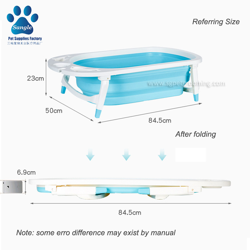 Baignoire pliable pour petits animaux avec pieds