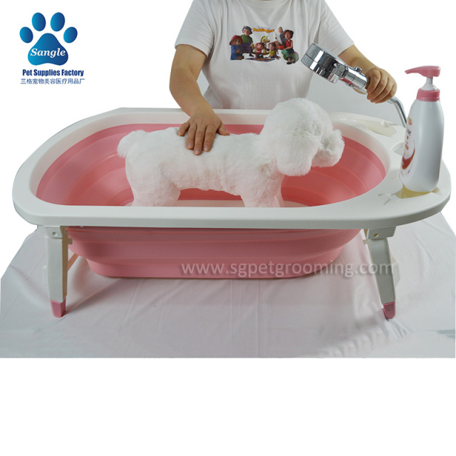 다리가 달린 접이식 소형 애완동물 욕조