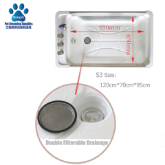 반려견을 위한 세련된 이중 패널 스파 욕조