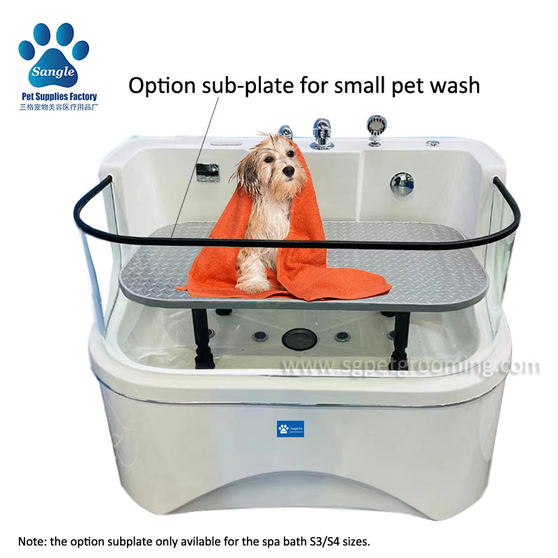 Bak Mandi Spa Anjing Bergaya dengan Panel Kaca Penuh