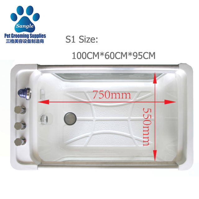 반려견을 위한 세련된 이중 패널 스파 욕조