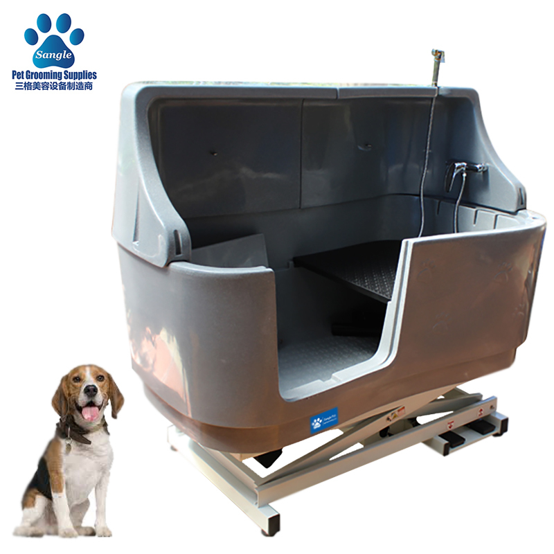 Bañera de plástico para perros con protección contra salpicaduras y elevación, de 58 pulgadas