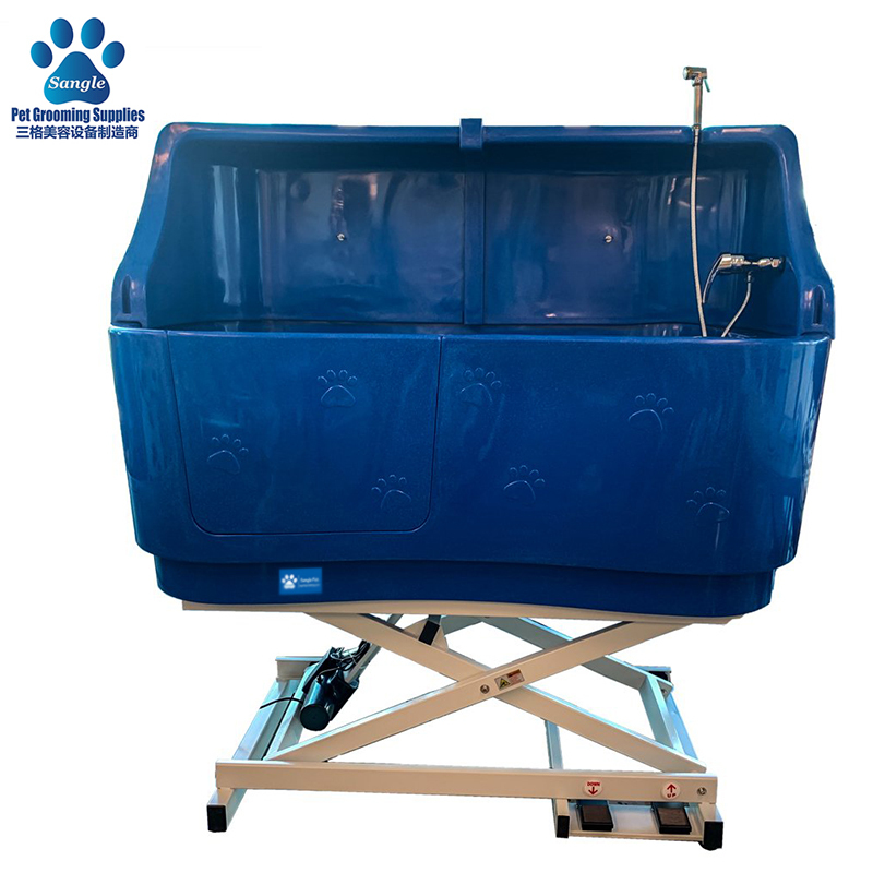 Bañera de plástico para perros con protección contra salpicaduras y elevación, de 58 pulgadas