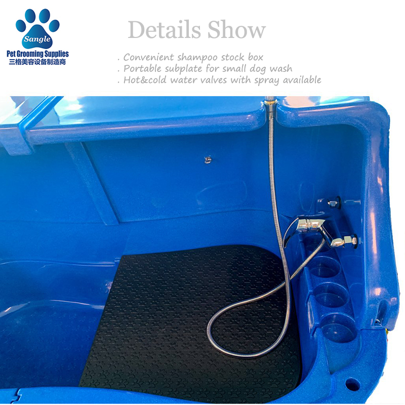 Bañera de plástico para perros con protección contra salpicaduras y elevación, de 58 pulgadas