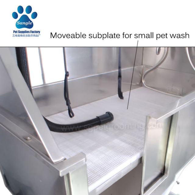 Banheira elétrica elevatória de aço inoxidável para cães, com entrada facilitada de 50 polegadas.