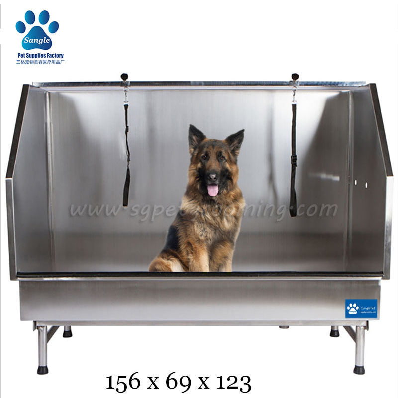 Grande baignoire en acier inoxydable pour laver les animaux de compagnie