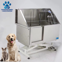 48 Zoll (122 cm) breite, begehbare Hundewaschstation aus Edelstahl mit elektrischer Hebevorrichtung