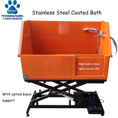 48 Zoll (122 cm) breite, begehbare Hundewaschstation aus Edelstahl mit elektrischer Hebevorrichtung
