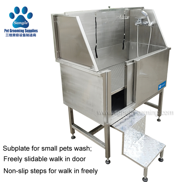 48인치 독립형 스테인리스 스틸 반려견 목욕 시설