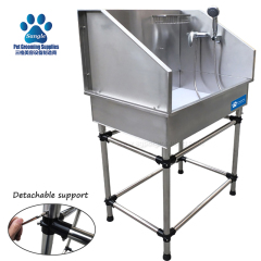 스테인리스 스틸 소재의 소형 애완동물 목욕통 (분리형, 38인치 또는 96cm)