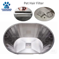 Banheira oval para animais de estimação em aço inoxidável 304 com acabamento em pintura eletrostática.