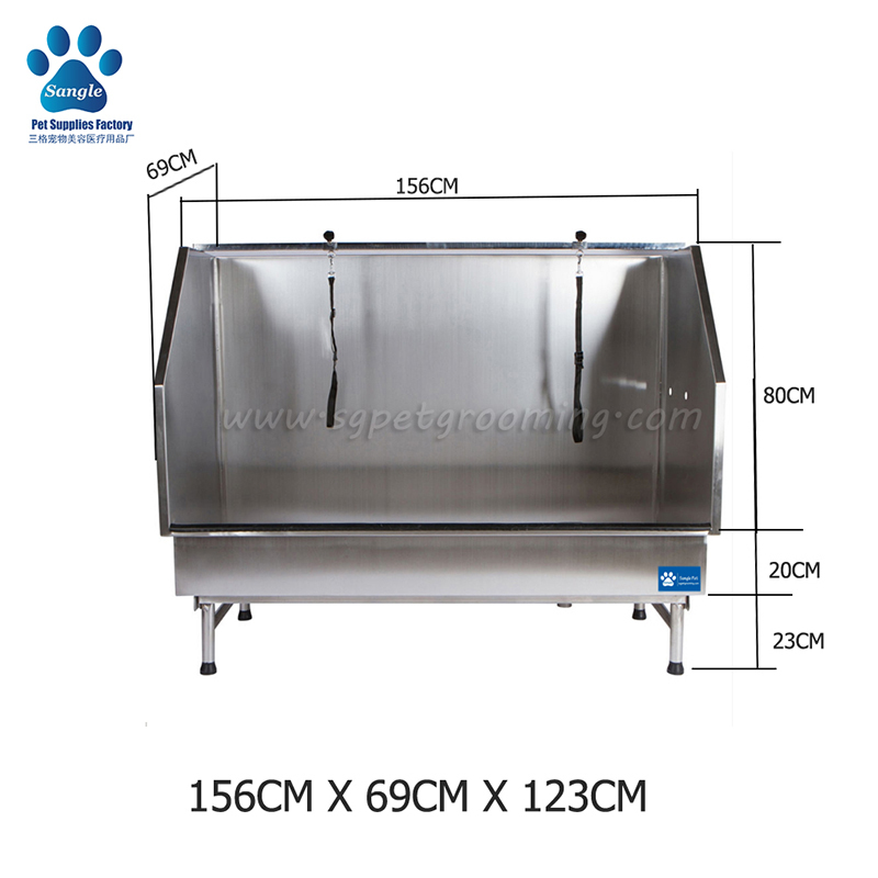 Grande baignoire en acier inoxydable pour laver les animaux de compagnie