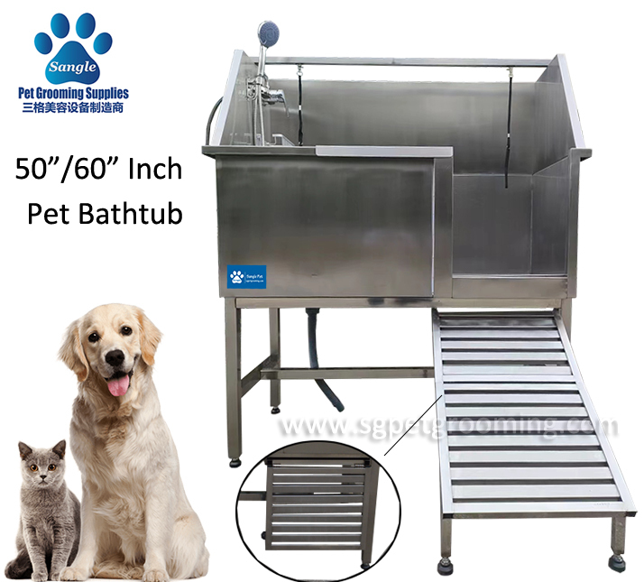 Stainless Steel Walk In Dog Wash Station Competitive 50 inches