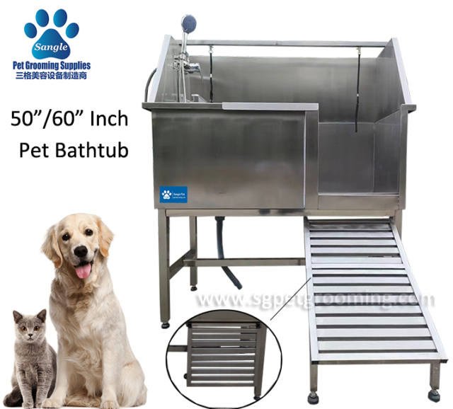 Estação de lavagem para cães em aço inoxidável, com 127 cm (50 polegadas), preço competitivo.