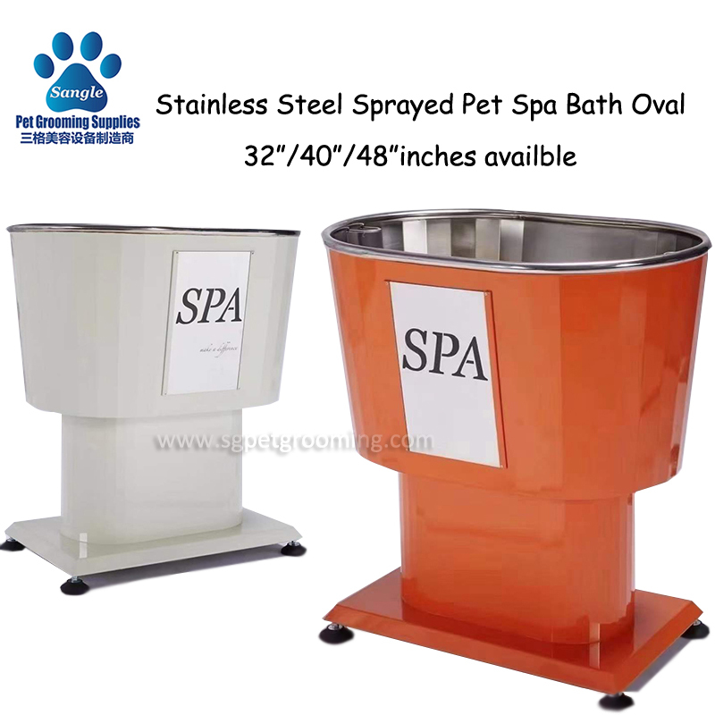 Ovale Haustier-Spa-Badewanne aus Edelstahl 304, lackiert