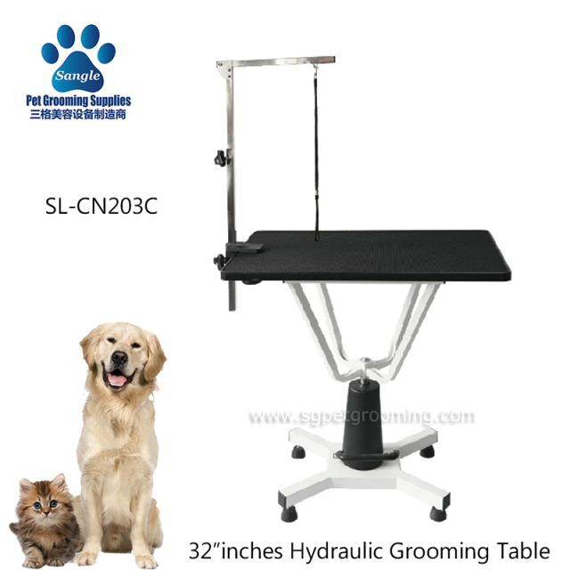 Tavolo da toelettatura con sollevamento idraulico rettangolare