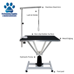 Tavolo da toelettatura con sollevamento idraulico rettangolare