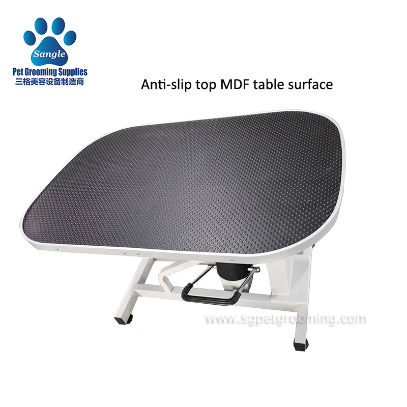 Mesa elevatória oval hidráulica para tosa de animais de estimação