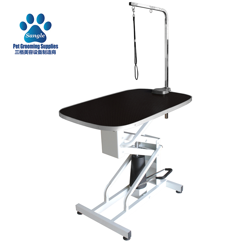 Mesa elevatória oval hidráulica para tosa de animais de estimação