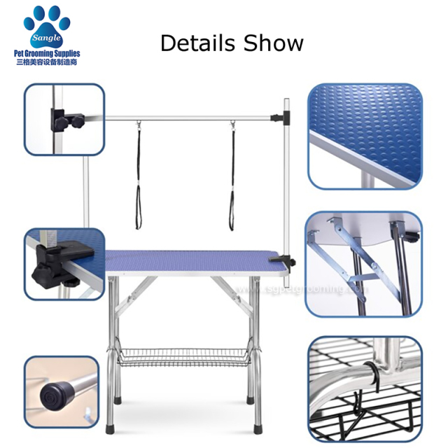 Klappbarer Haustierpflegetisch mit H-förmigem Tischarm