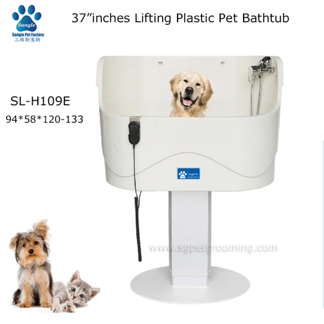 Vasca da bagno per cani con sollevatore in plastica per attività di toelettatura animali domestici